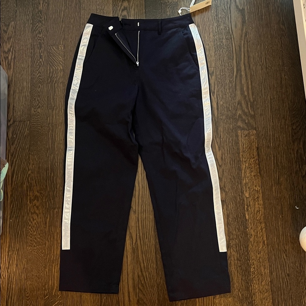Tory Sport Navy Pants with Iridescent Stripes